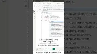 Create Dimension Date Table in POWER BI #shorts