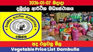 2026.01.07|දඹුල්ල එළවලු මිල |Dambulla Vegetable Price Today|Ada Dambulla elawalu mila