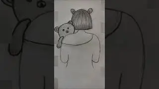 Girl With Teddy | Step By Step Drawing | Ruby Art World...
