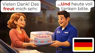 🇩🇪 15 Daily German Conversations at the Gas Station | Learn German (A1-A2) ⛽