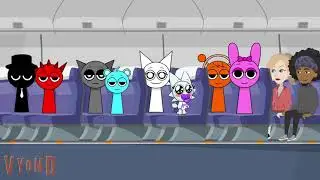 Black & Raddy on the Airplane #raddy #sprunki #animation #incredibox #funny #black