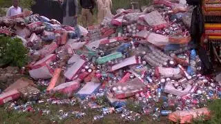 Pakistan burns $300 million worth of drugs and alcohol. 09