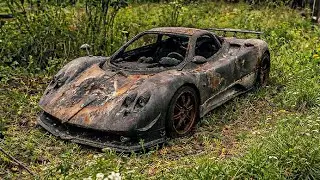 Burned Pagani Restoration ASMR Relaxing Car Rebuild