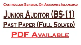 Junior Auditor Past Paper Solved Controller General of Accounts Department Islamabad | InfoUstaad