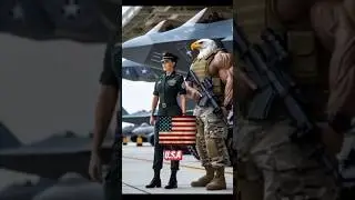 Mighty Military Woman with Monster Bodyguard! 🇺🇸🦅 #shortsfeed #youtubeshorts #midjourney