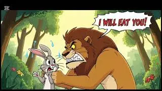 A rabbit and hungry loin #unitedstates #kids story #facts #india