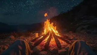 🔥 Relaxing Campfire Sounds by the Lake - 3 Hours Crackling Fire for Sleep & Meditation