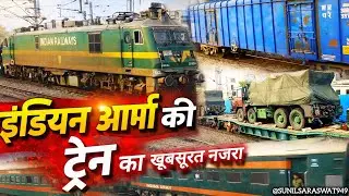  Indian Army Train Running View | Army Trucks & Artillery on Train | Power of Indian Railways Viral 