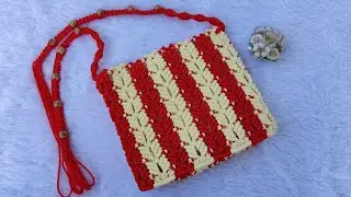 Macrame Sling Bag | Macrame bag making tutorial | sangitas craft