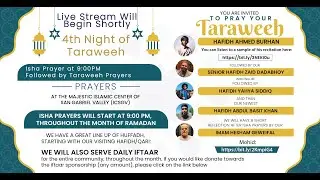 Monday, April 4, 2022 | 4th Night of Taraweeh Prayer