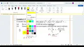 Convergence and Sum to Infinity of a Geometric Series in Terms of 𝑝p