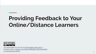 Providing Feedback to Online Distance Learners