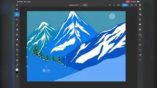 How to draw a mountain landscape in Adobe Photoshop
