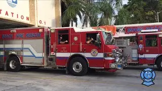 Miami Beach Fire Rescue (FL) Engine 1 Responding from Quarters to a Medical 2019