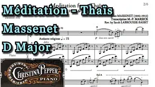 Meditation (Thais) Piano Accompaniment Massenet Violin Karaoke D Major