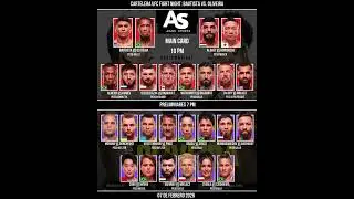 Cartelera UFC Fight Night: 🔥 Bautista vs. Oliveira 🔥 #ufc #ufcfightnight  #carteleraufc
