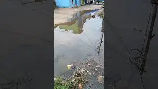 water logging in village road