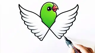 X Letter Se Parrot Drawing 😍 | Easy Drawing Trick Step by Step