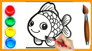 Fish painting video । Easy drawing for kids । मछली का चित्र । Fish Drawing For Kids 