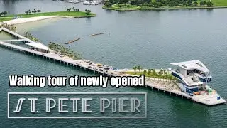 Walking tour of newly opened St. Pete Pier, St. Petersburg, Florida