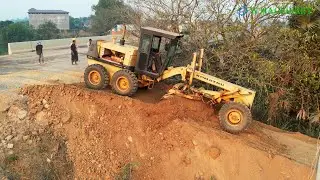 Nice Activities Komatsu Grader Spreading Installing Roads Connect To Ring Roads | Grader In Action