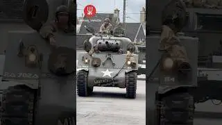 Military Convoy at DDay Anniversary 🇫🇷 🪖 #tank #ww2 #military #vehicles #wot #green #usa #convoy