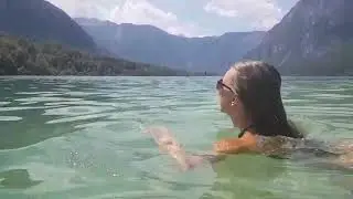 Swimming in lake Bohinj 2018
