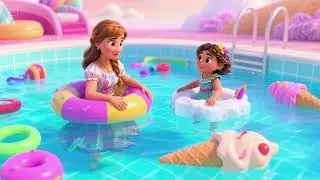 Anna and Her Daughter Float on Ice Cream Pool Toys | Fun Kids Song for Summer Playtime