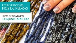 Fios de Pedras Indianas Naturais para Montagem de Semi Joias - Pedra Mística