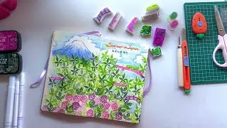 Make Your Own Stamps & Fill a Sketchbook Page | Summer in Japan Art Journal