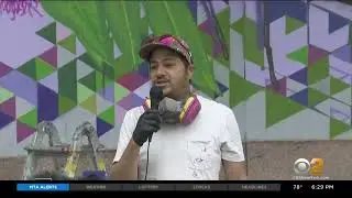 [WCBS] Serious Fun Press Conference feat. Chris Soria's Mural 
