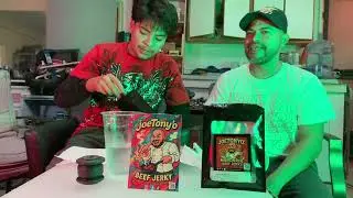 Reviewing Joeytony&rsquo;o Beef Jerky with my son