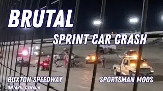 DESTROYED SPRINT CAR a BRUTAL Wingless Sprint Car Crash at Buxton Speedway