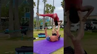 Acro with a stranger! Check my bio to learn beginner acroyoga!