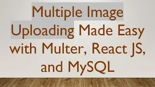 Multiple Image Uploading Made Easy with Multer, React JS, and MySQL