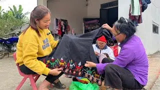 Women and girls embroidering traditional Red Dao costumes | Kiem Mien TV