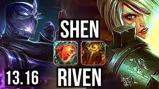 SHEN vs RIVEN (TOP) | 4.1M mastery, 7/1/10, 2500+ games, Dominating | NA Grandmaster | 13.16