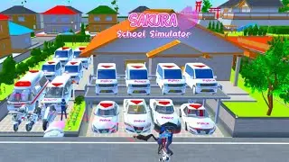 All Police Cars & Ambulance at Girl Home 🚓🚑 | Sakura School Simulator