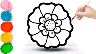 How to Draw a Flower Easy | Rainbow flower Drawing for kids