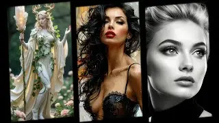 Muses in Contrast &mdash; Fantasy Goddess, Glamour Noir & Monochrome Elegance | AI Portraits