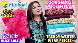 Flipkart Winter wear Kurta Haul @ ₹252/Woolen Suit ,Long Sweater, Kashmiri Shawl, Nightwear ✨Blouse 
