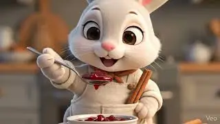 Relaxing Rabbit Cooking ASMR 🍎 Cinnamon & Honey (Pixar Style) #3danimation #animation #cookingasmr