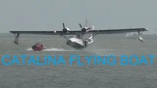 FLYING BOAT! Consolidated PBY Catalina PH -PBY take off from water + flyby!
