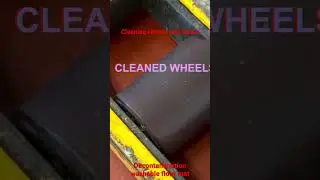 ...cleaning forklift's wheels.