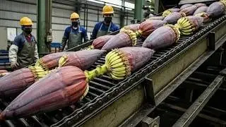 Banana Blossom Fiber Processing | Traditional Production Process (Close-Up)