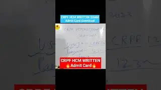 CRPF HCM WRITTEN ADMIT CARD जारी 🔥HEAD CONSTABLE MINISTERIAL PHYSICAL TYPING TEST ASI STENO