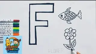 F for Fish and Flower | ABC Drawing for Kids | Learn Alphabet with Fun