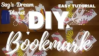  DIY Pink Flower Bookmark. Easy tutorial. Cute Pink Bookmark. 