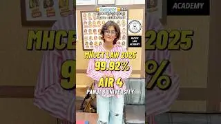 MHCET Law 5year topper 2025 99.92% Aashi Gautam #mhcetlaw5years #clat #pullb @pacificlawacademyindia