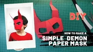 Super simple DEVIL mask for kids - FREE template - DIY single page paper mask